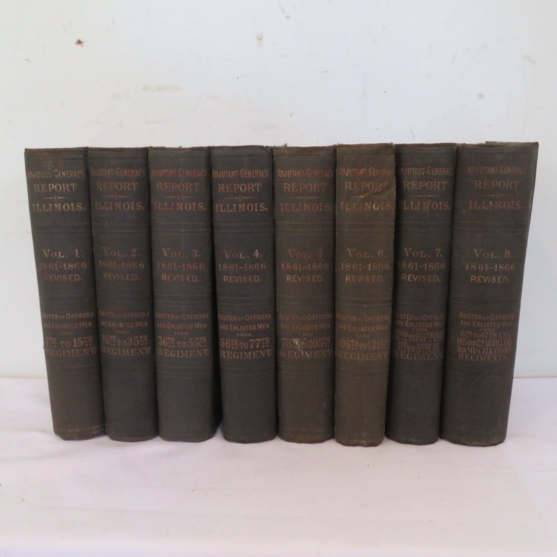 Complete 8 Vol. set Illinois Adj. General's Report (1 of 3)