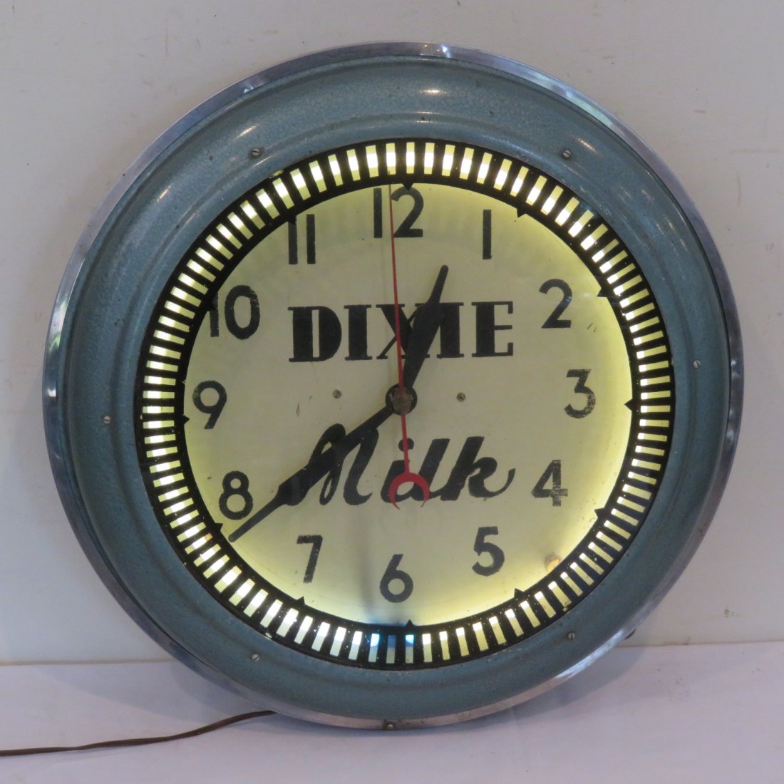 American neon "Dixie Milk" wall clock (1 of 3)