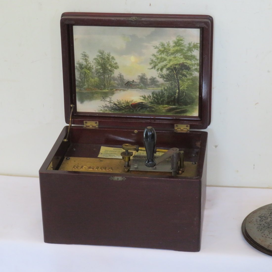 Ca. 1890 Regina music box with 8" tin disks (1 of 5)