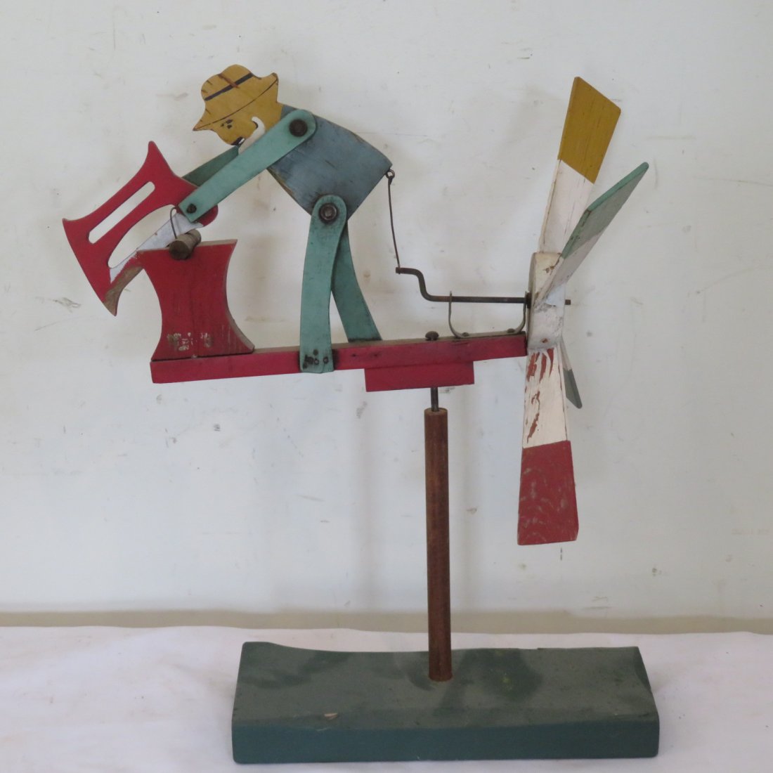 Folk art whirligig of man sawing wood (1 of 5)