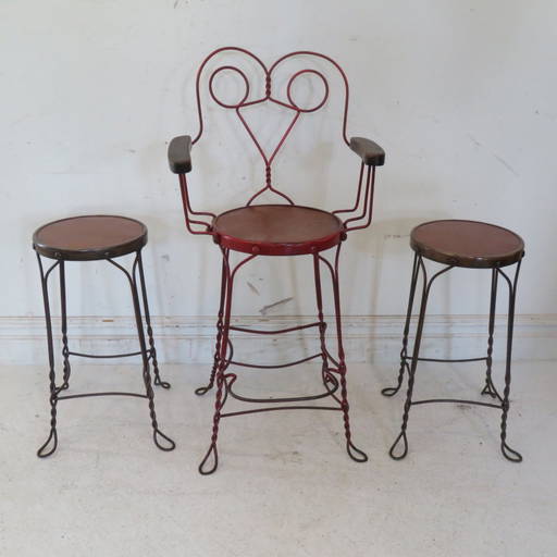 3 ice cream bar stools, one with back Aug 19, 2021 Davies Auctions