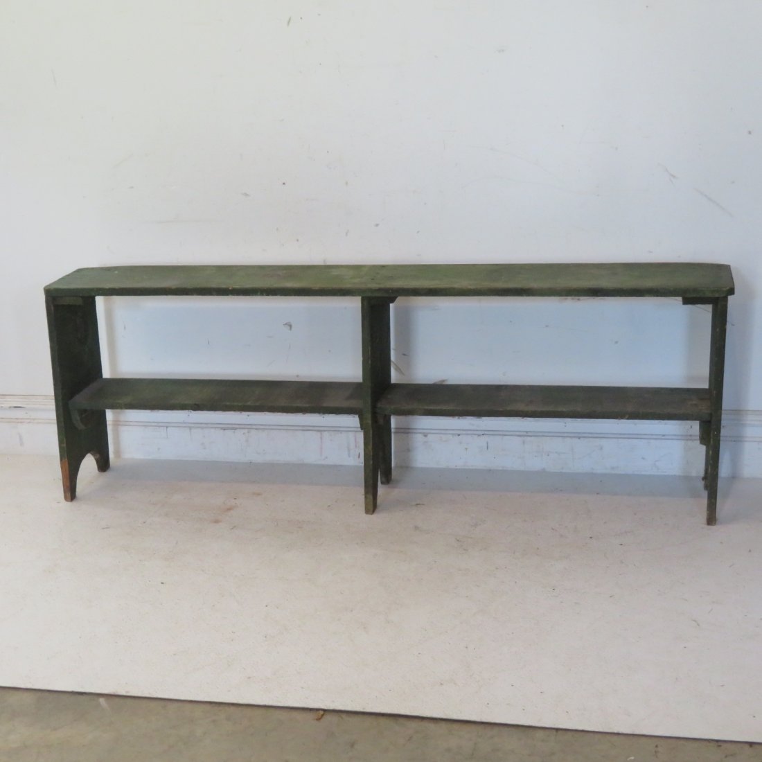 Pine bench in old green paint (1 of 6)