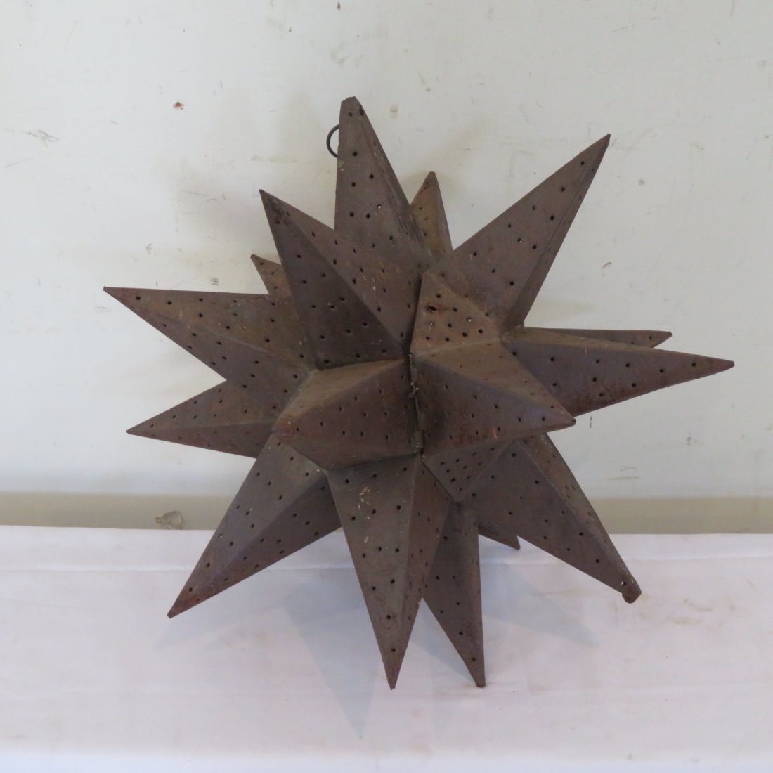 Punched tin Moravian star: Punched tin Moravian star, 17" x 17"