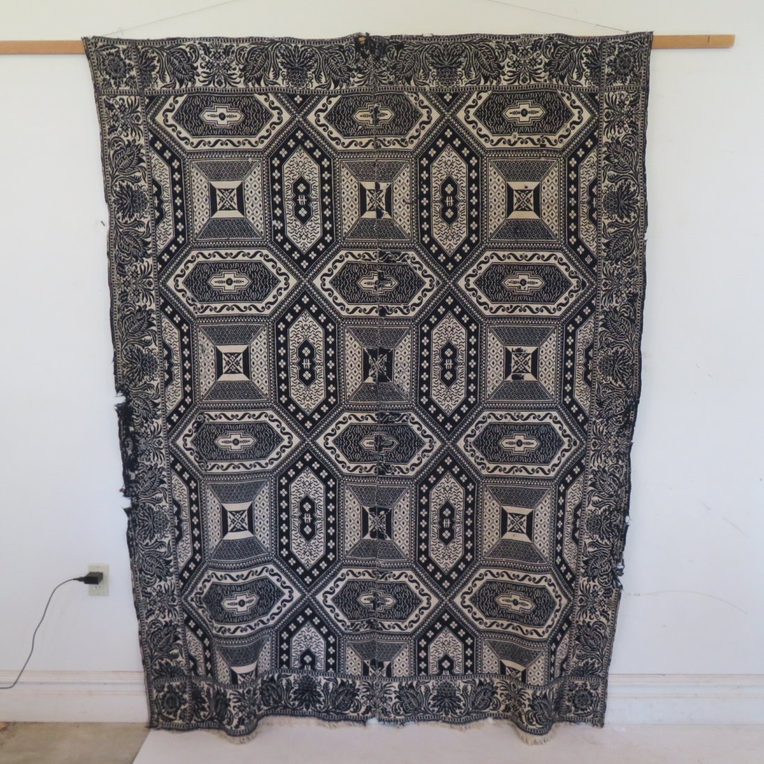 Blue and white 2 pc Indiana coverlet by Hugh Gilchrist (1 of 7)