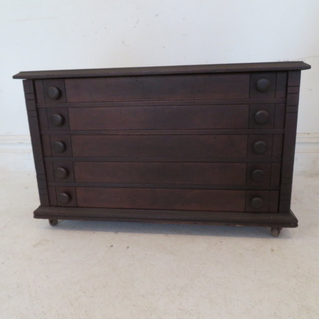 Walnut 5 drawer spool cabinet (1 of 9)