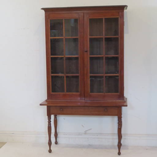 Cherry 16 Pane Glass Door Bookcase, Dovetailed Case