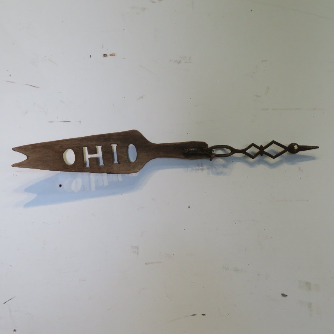 Wood and iron make-do lightning rod directional (1 of 4)