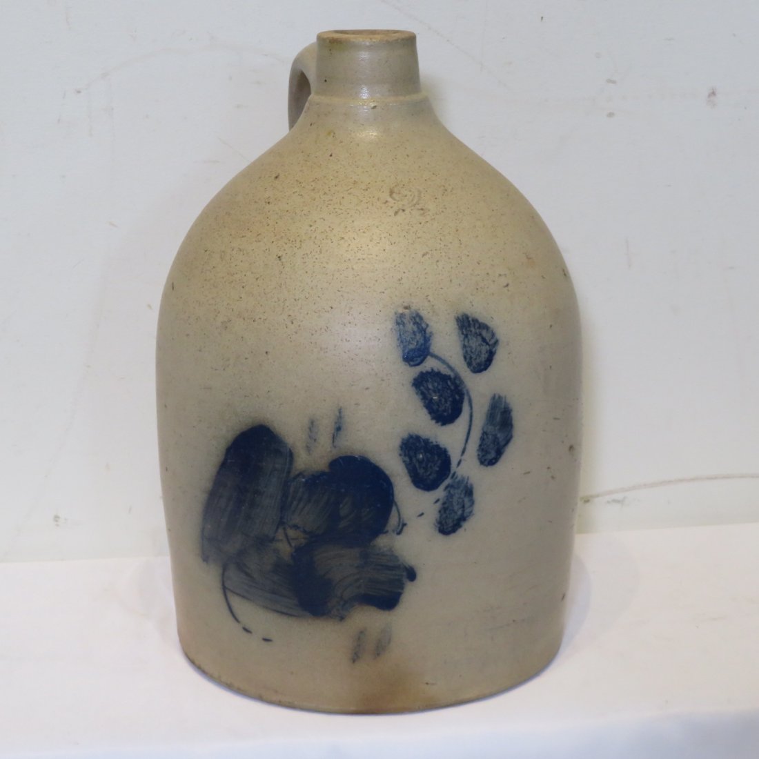 2 gal stoneware jug with cobalt flower (1 of 5)