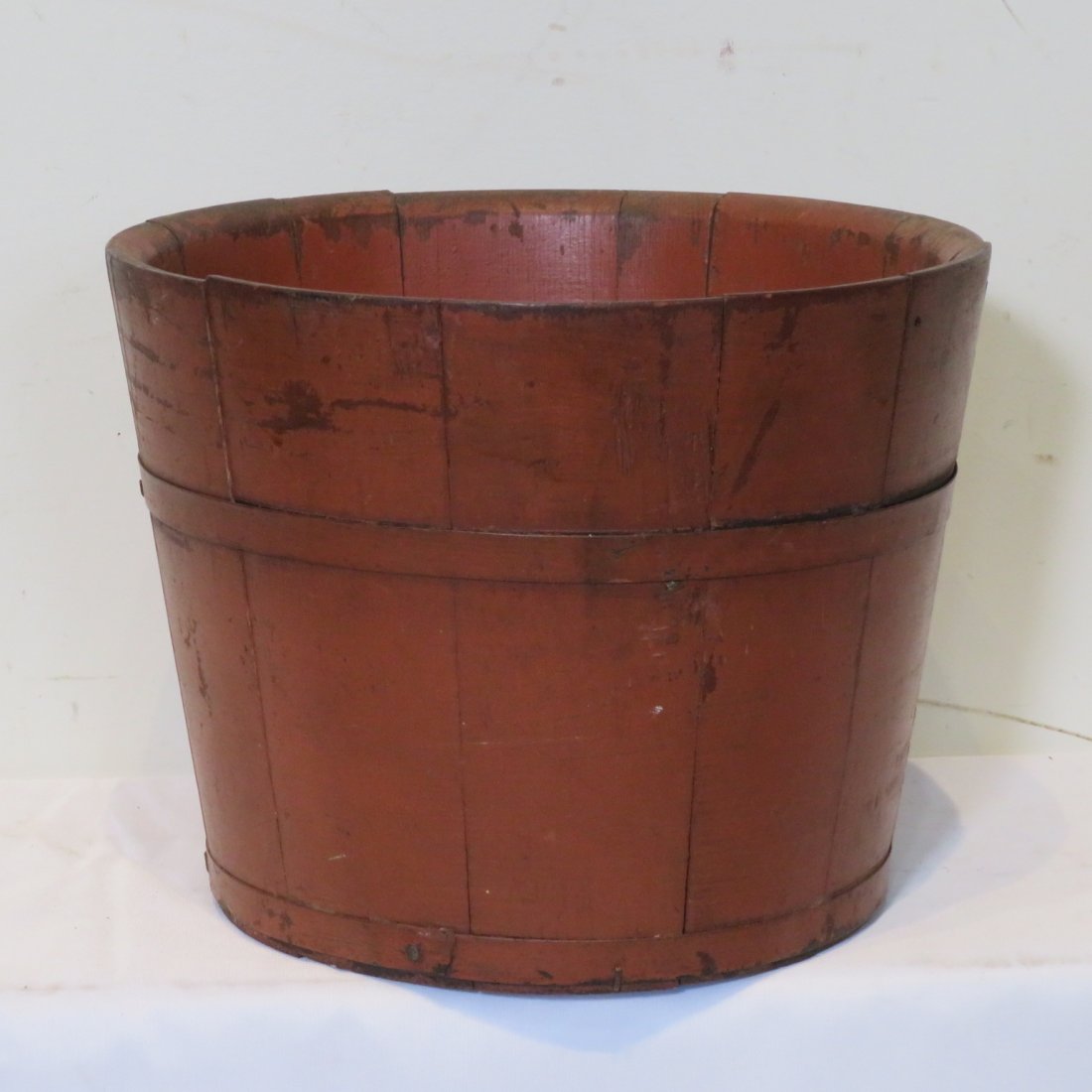 Early painted wooden sap bucket (1 of 3)