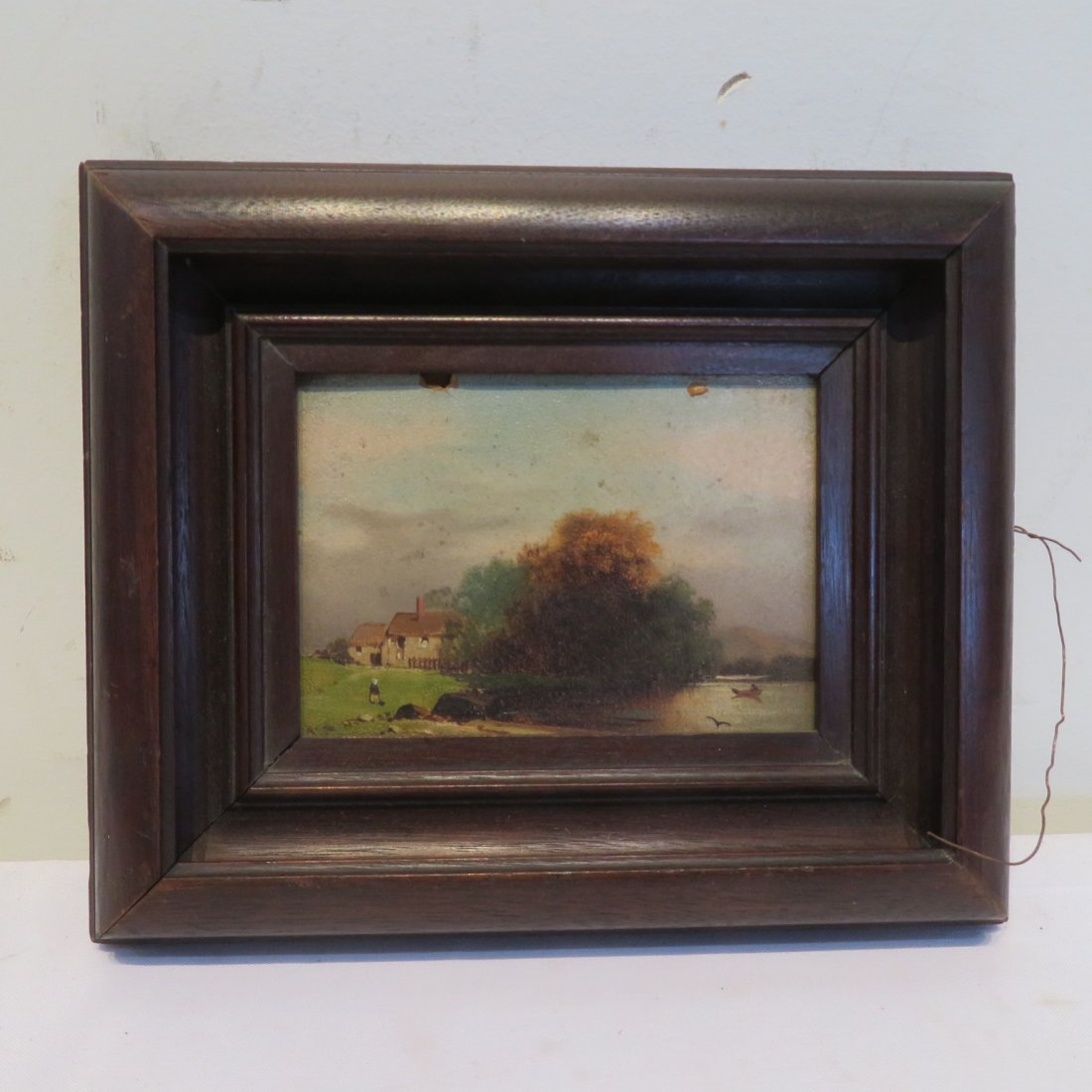 O/C glued to artist's board landscape of farm (1 of 5)