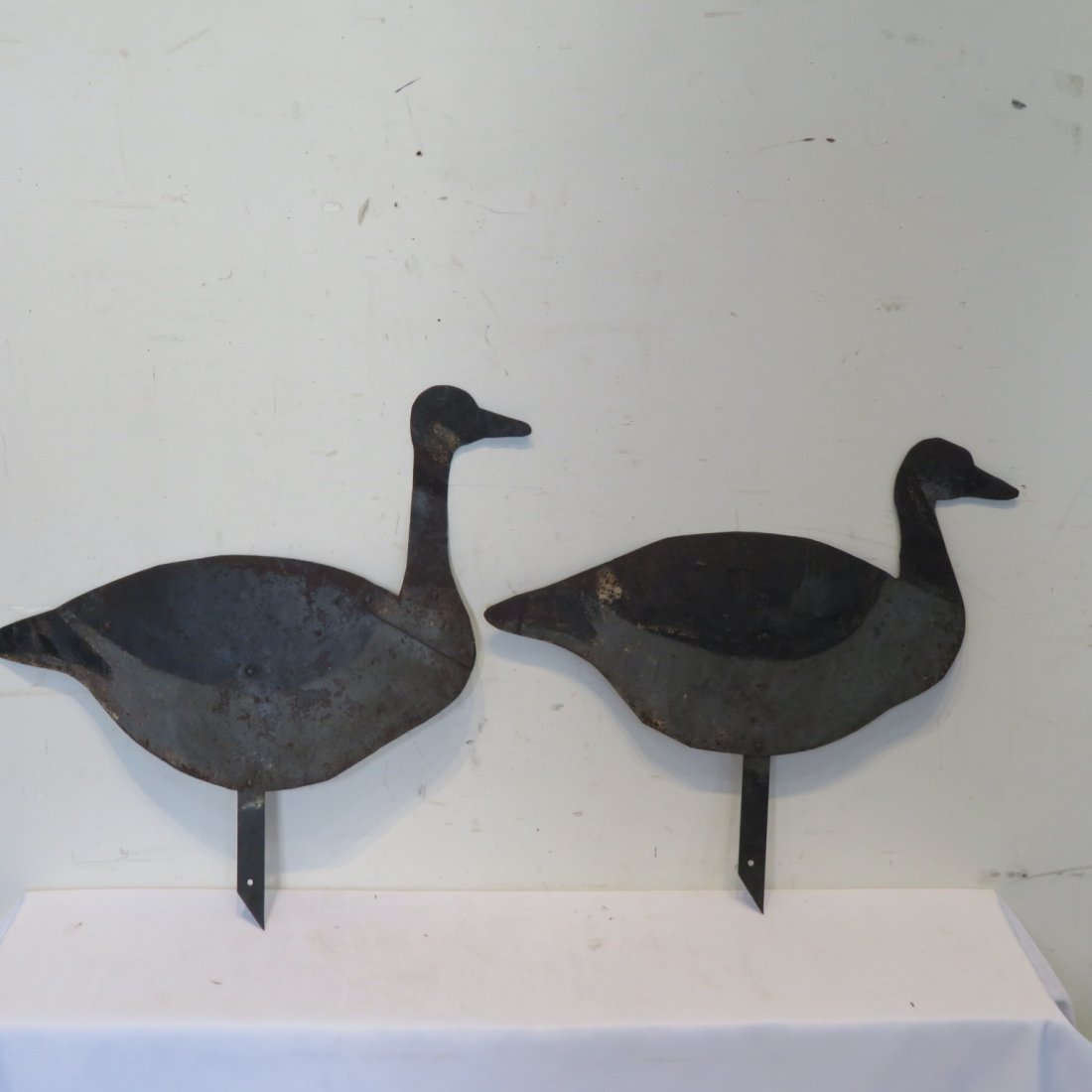 2 sheet tin goose decoys (1 of 4)