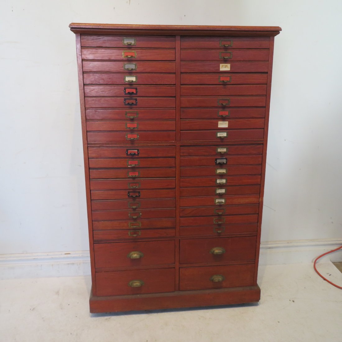 Oak 40 drawer file cabinet (1 of 5)