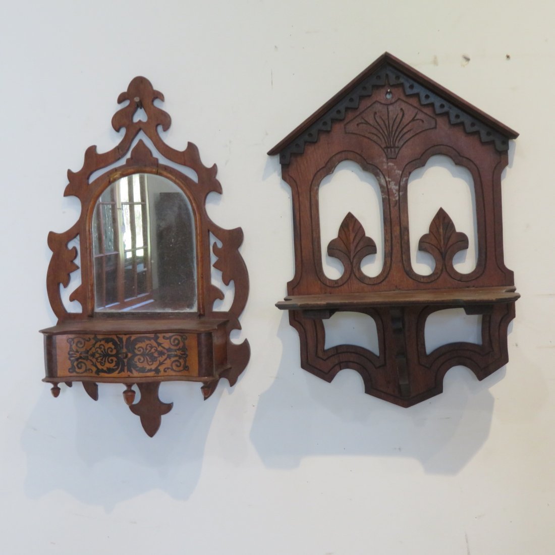 2 walnut wall shelves (1 of 7)