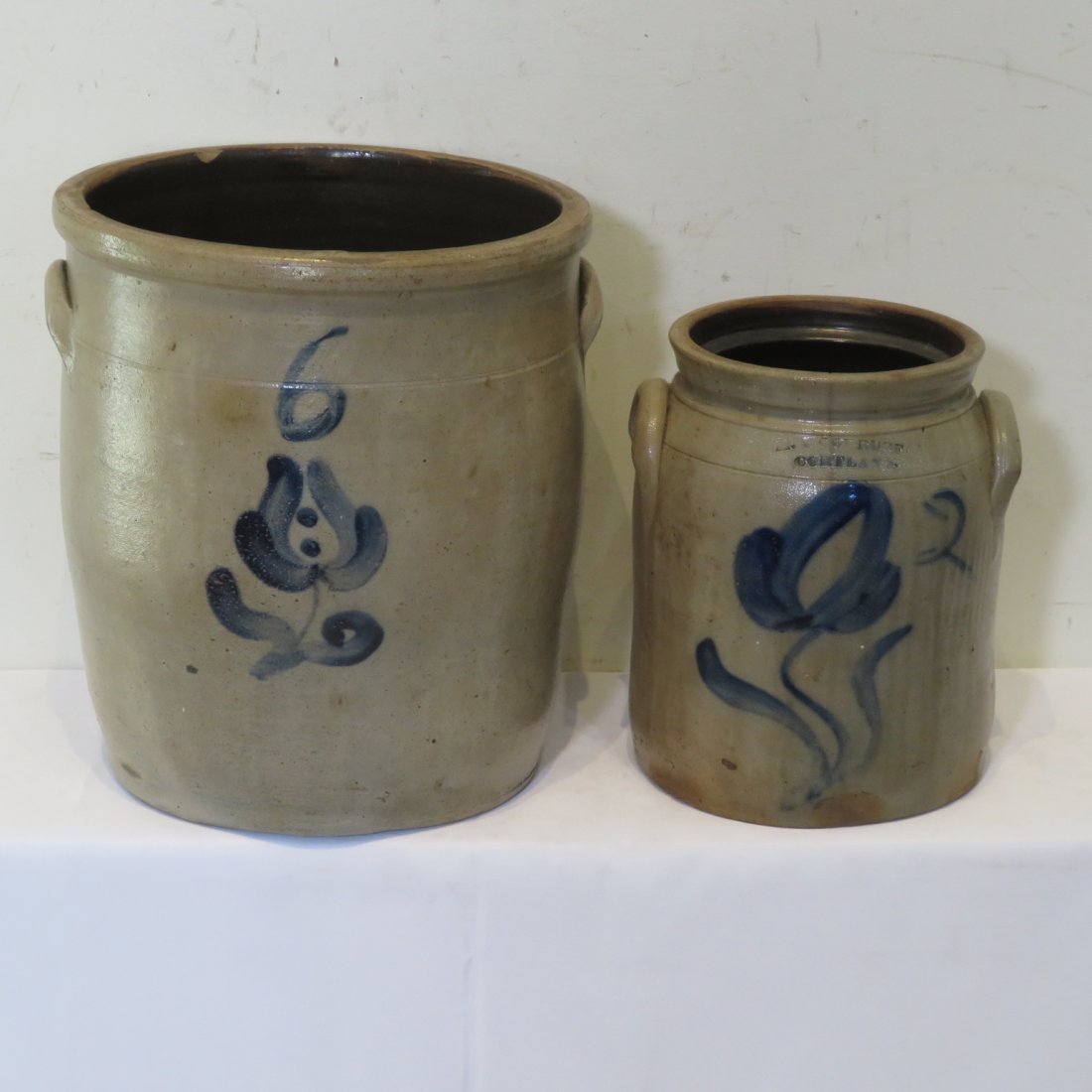 2 stoneware jars - one 6 gal and one 2 gal (1 of 6)