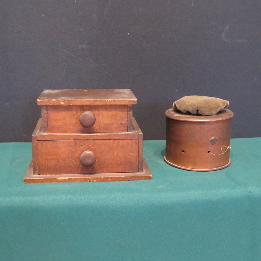 2 wooden sewing boxes (1 of 4)