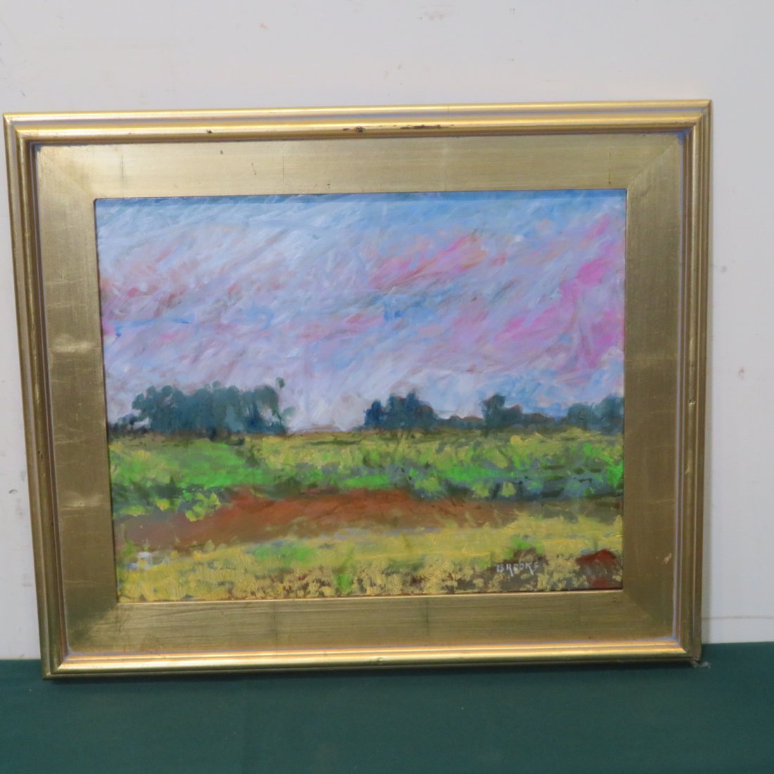 Impressionist O/C painting of mustard field (1 of 6)