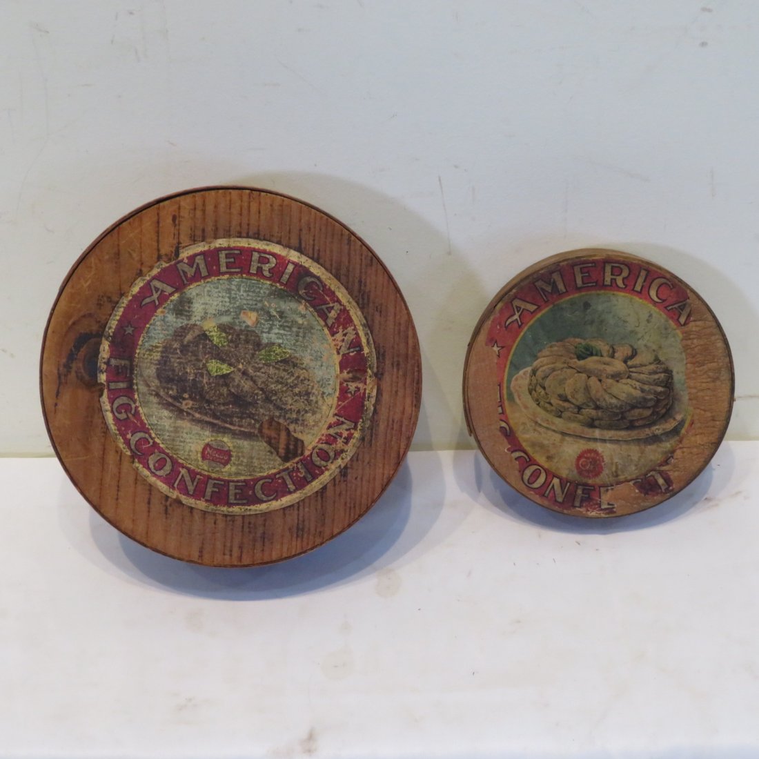 2 wooden pantry boxes with labels on lids (1 of 4)