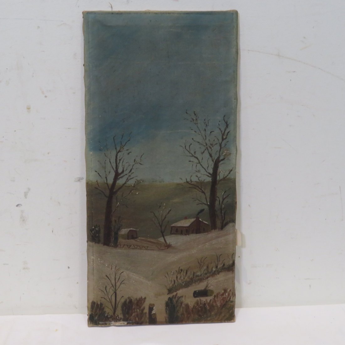 Primitive O/C painting of cabin (1 of 4)