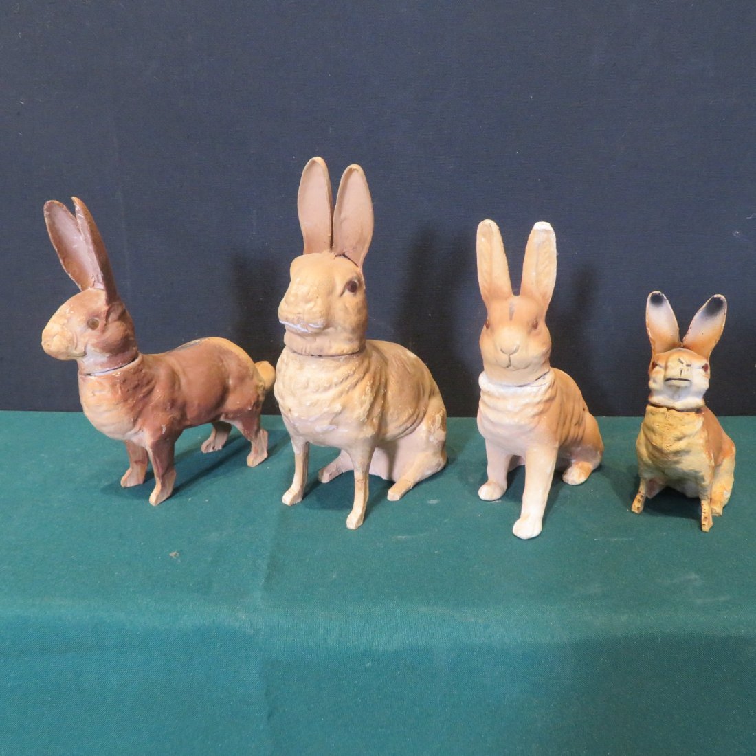 4 paper mache Easter rabbit candy containers (1 of 9)