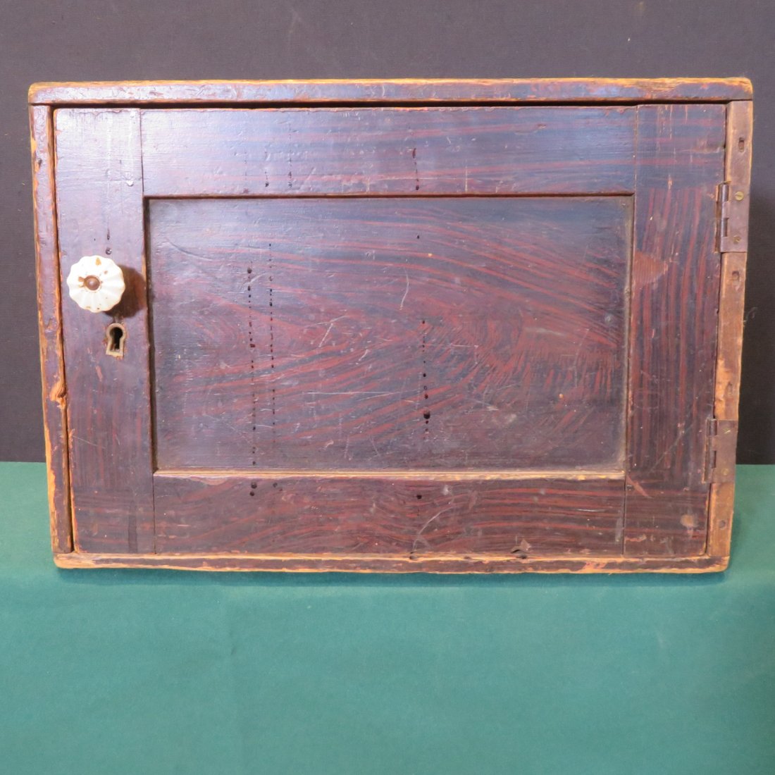 Paint decorated table top cabinet (1 of 6)