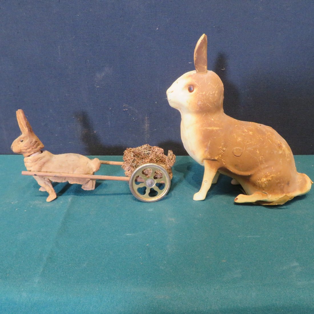 2 paper mache Easter rabbits (1 of 7)