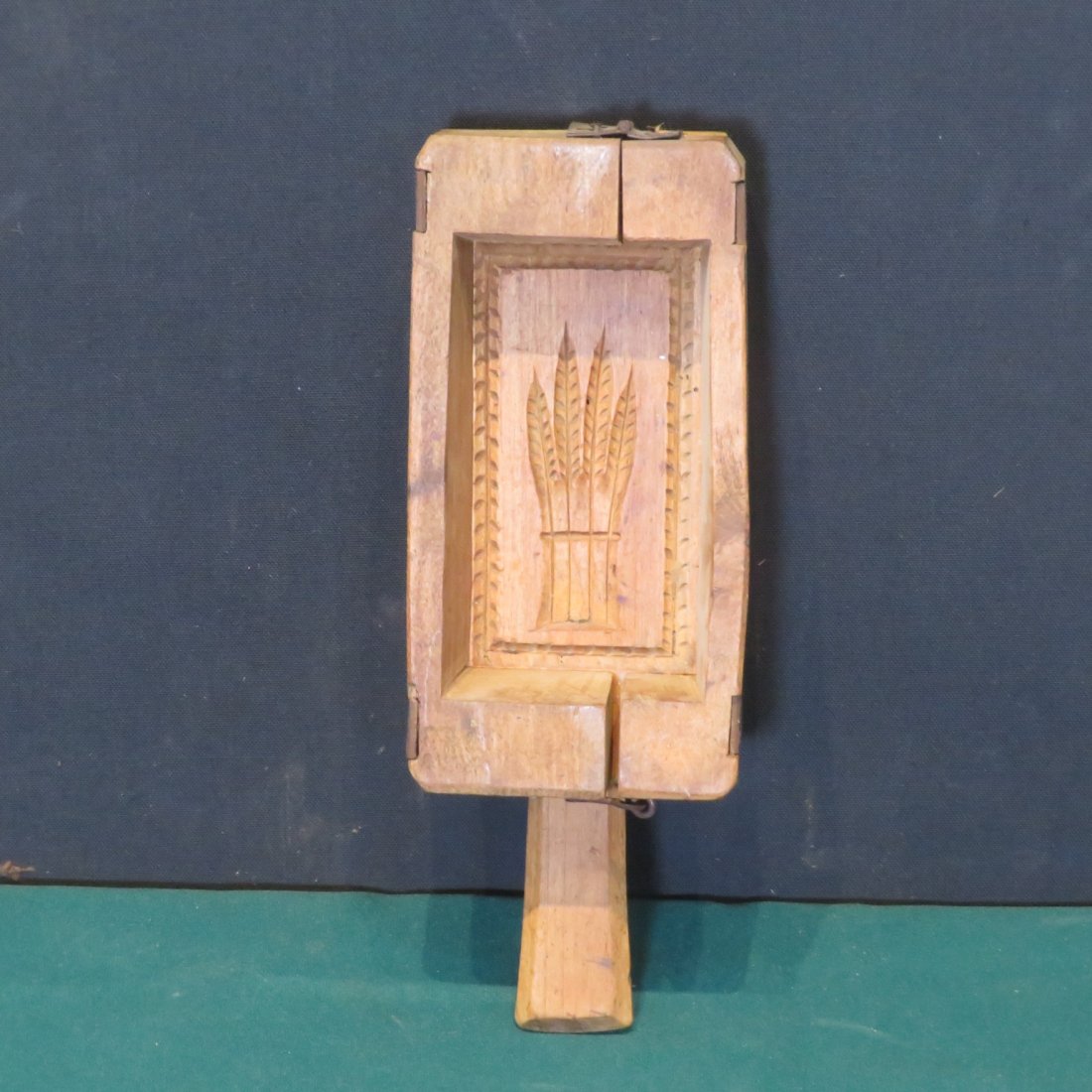 Unusual wood butter mold with handle (1 of 6)