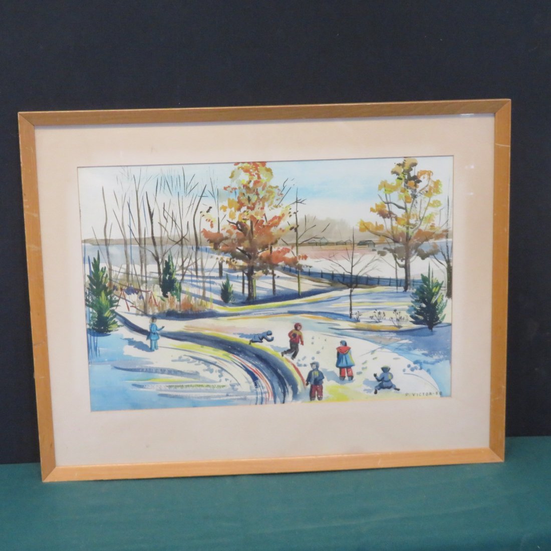 Winter landscape watercolor on paper (1 of 4)