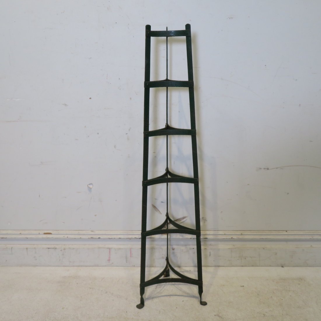 Iron pot rack in old green paint (1 of 3)
