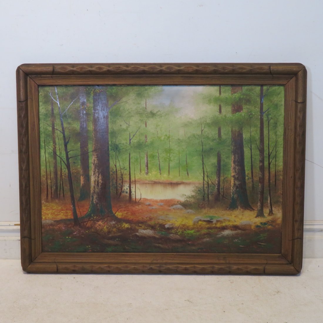 Oil on art board unsigned landscape painting (1 of 5)