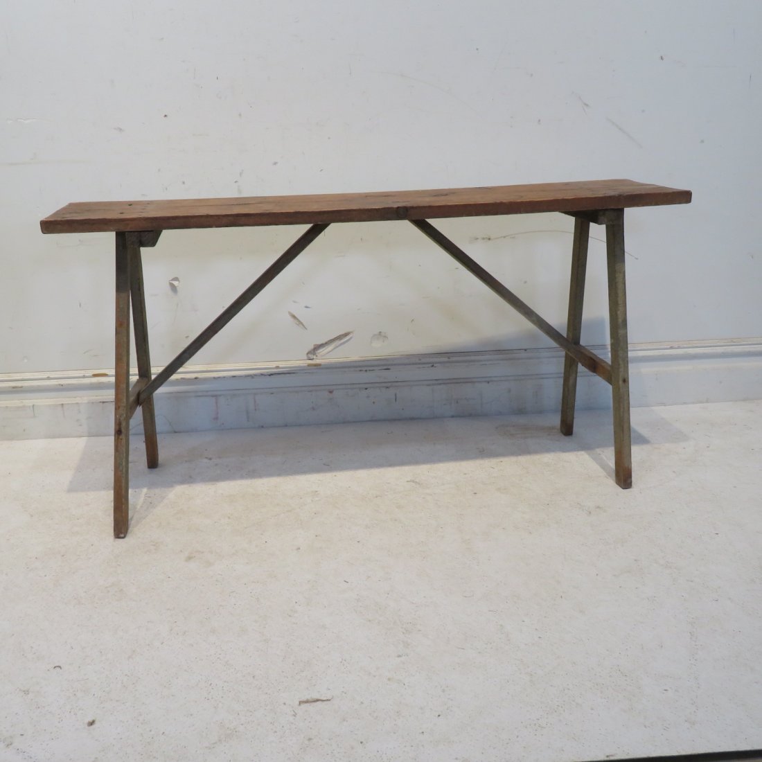 Pine bench in old gray paint (1 of 4)