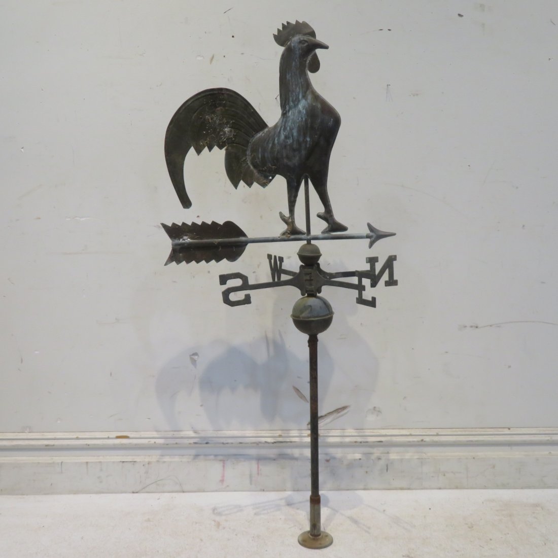 MId-20th century copper weathervane w/directional (1 of 5)