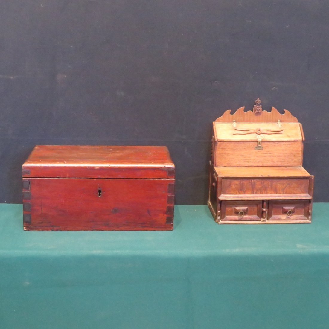 2 19th century wooden boxes (1 of 7)