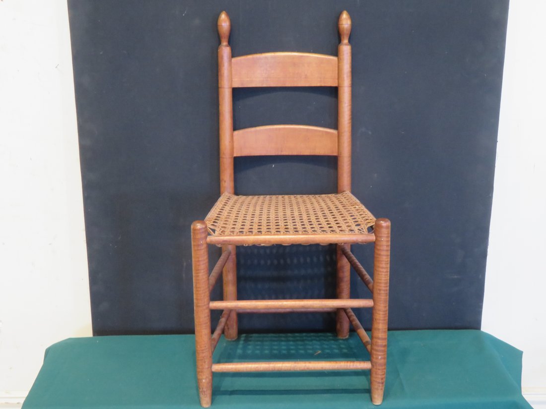 Tiger maple youth chair attributed to Shakers (1 of 6)