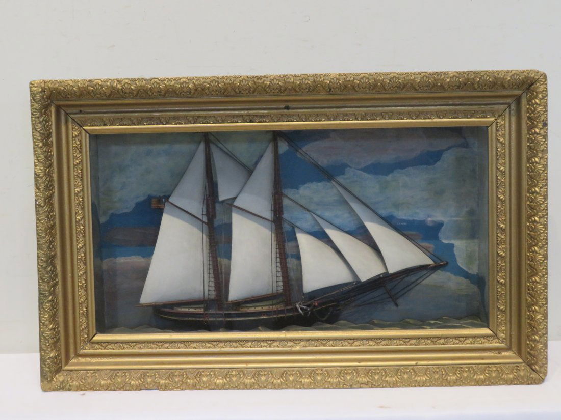 Late 19th century American sailing ship diorama (1 of 8)