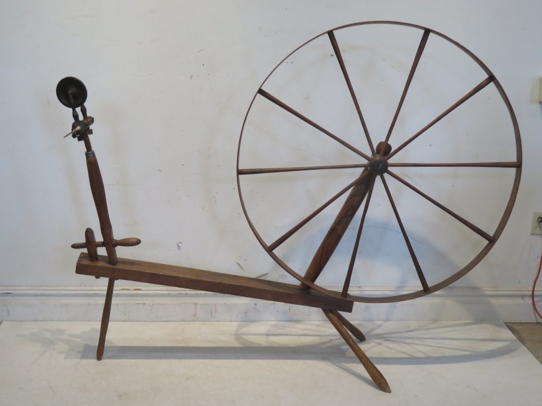 Walking wool wheel attributed to the Shakers (1 of 3)