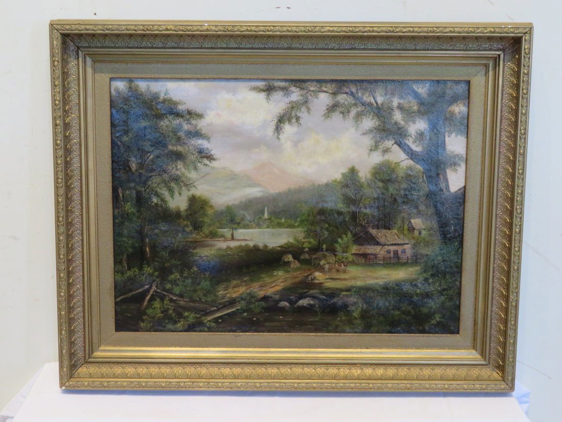 American school O/C landscape painting (1 of 6)