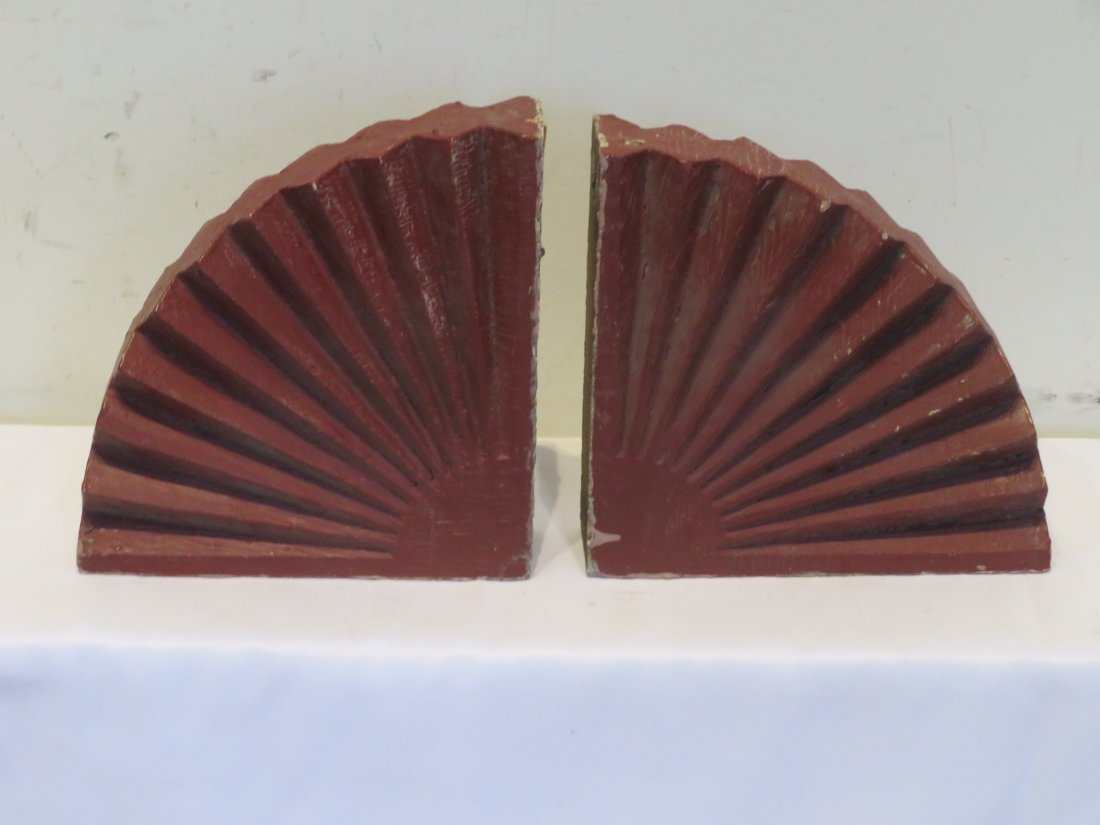 Pair of 19th-century corbels in old red paint (1 of 2)