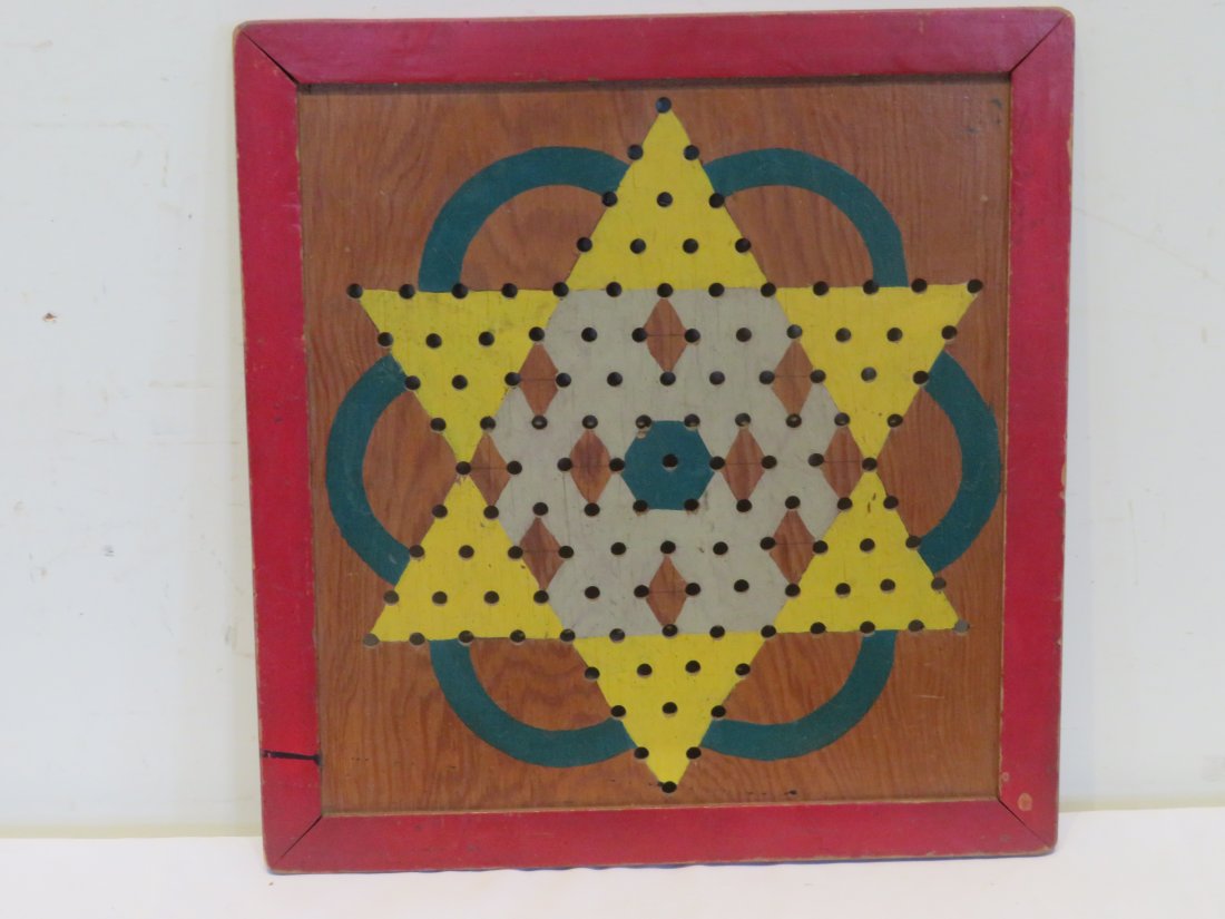 Painted wooden Chinese Checkers gameboard (1 of 2)