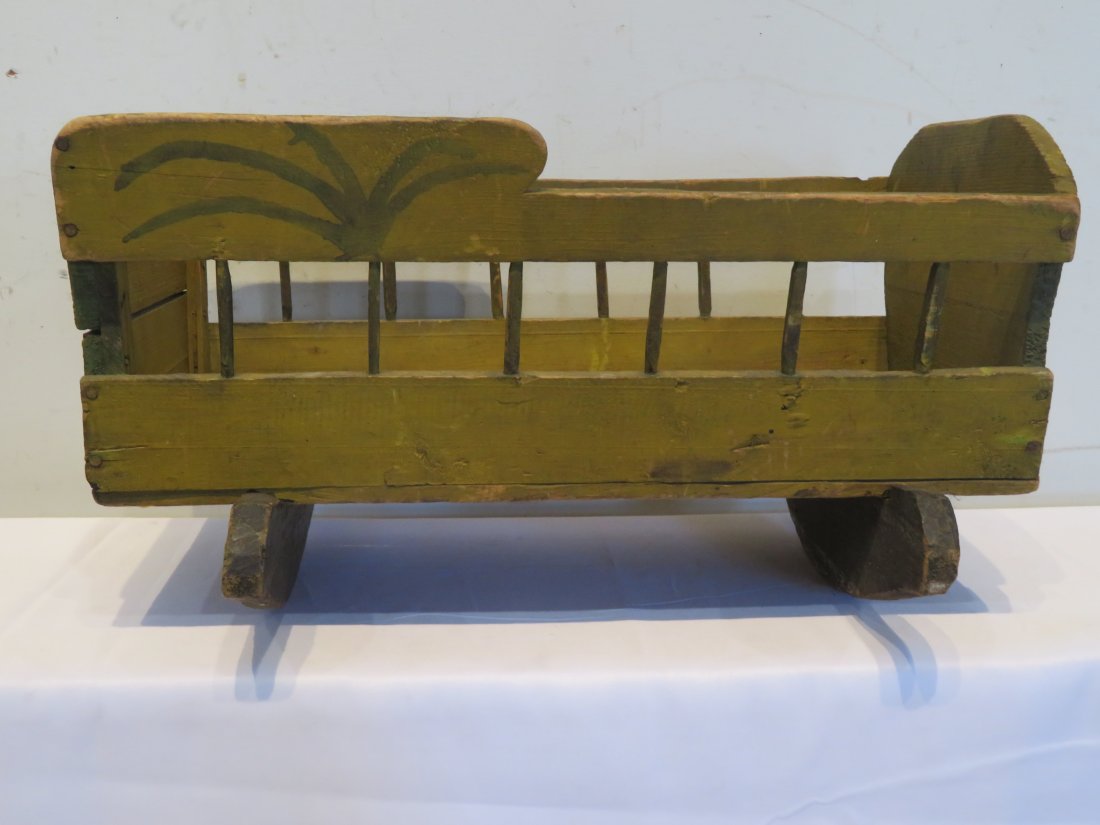 Late 19th century painted child's cradle (1 of 6)