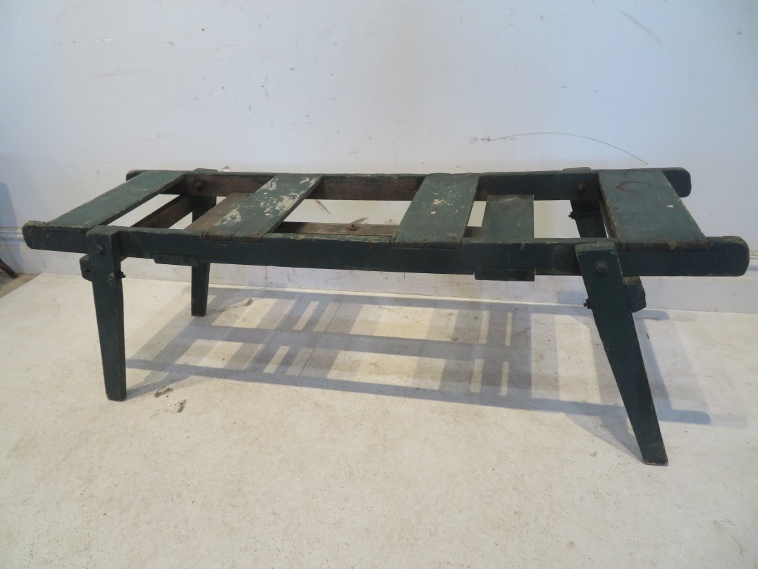 Wood laundry tub rack in old green paint (1 of 6)