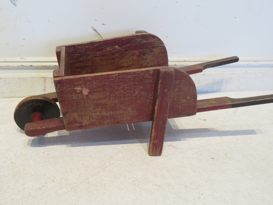 Child's painted wooden wheelbarrow (1 of 5)