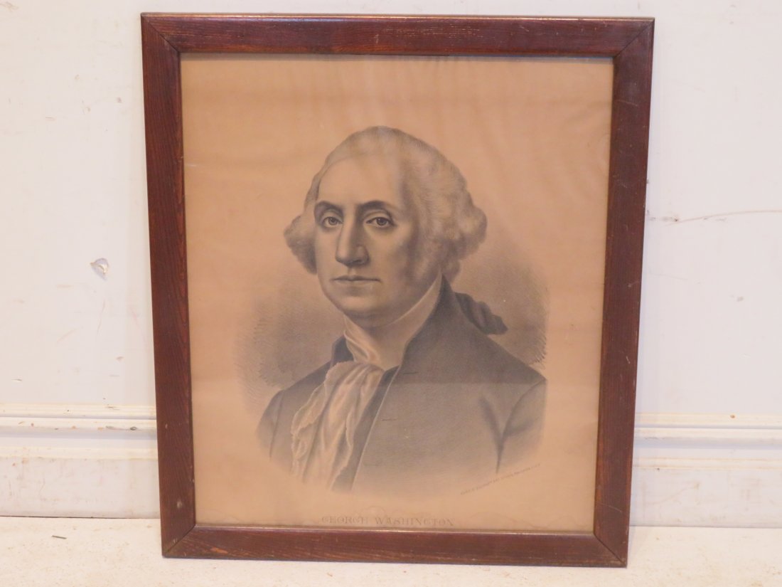 Late 19th century print of George Washington framed (1 of 3)