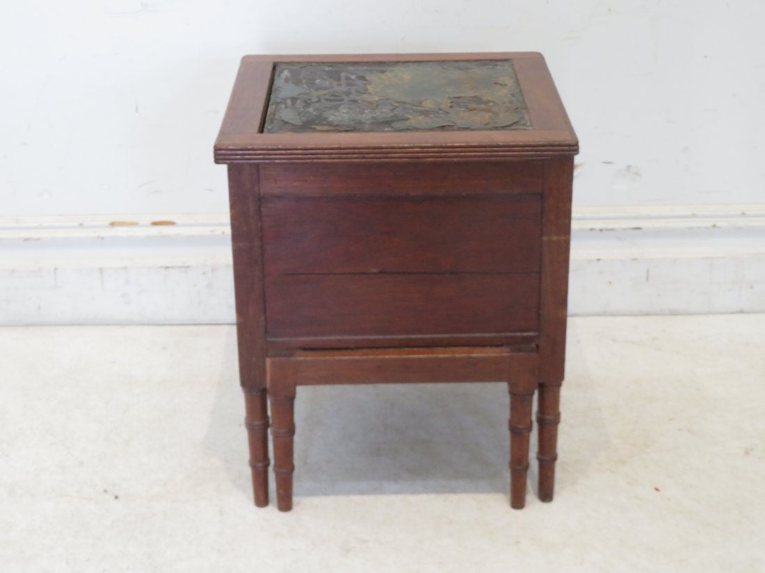 Walnut lift top commode with a step (1 of 3)