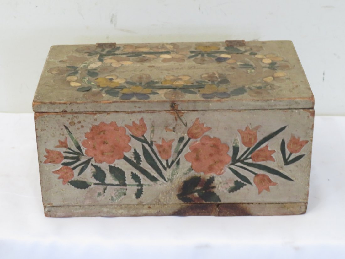 Early decoupage wooden box (1 of 7)