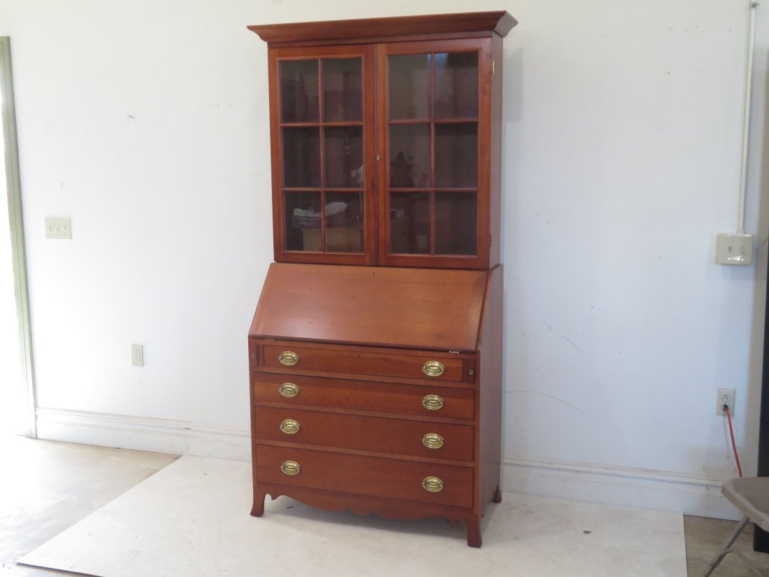 Contemporary solid cherry KY Hepplewhite 12 pane secretary desk (1 of 5)