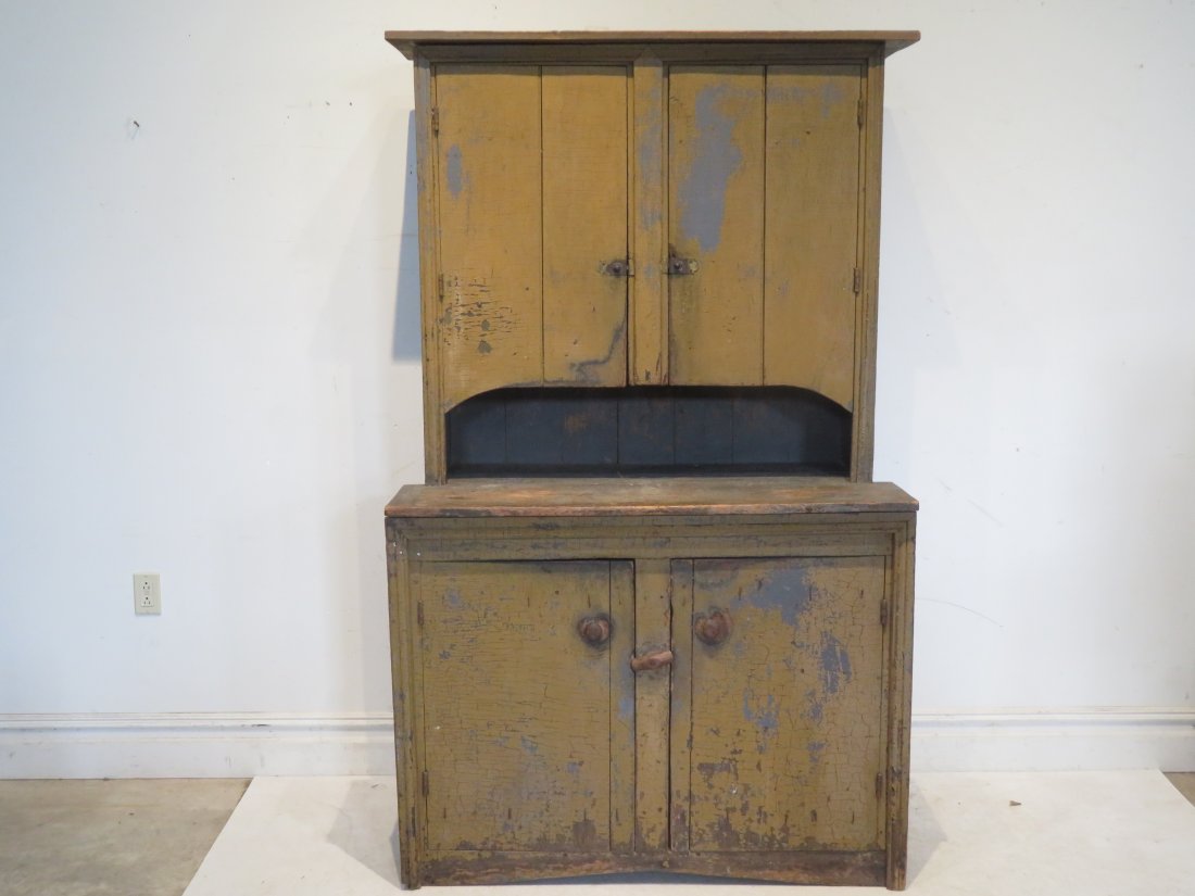 Painted upstate NY pine step back cupboard (1 of 7)