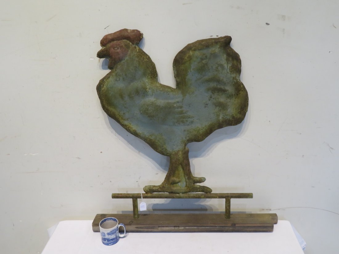 Contemporary large tin rooster trade sign (1 of 4)