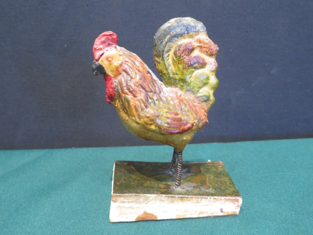 Early rooster squeak toy in original paint (1 of 5)