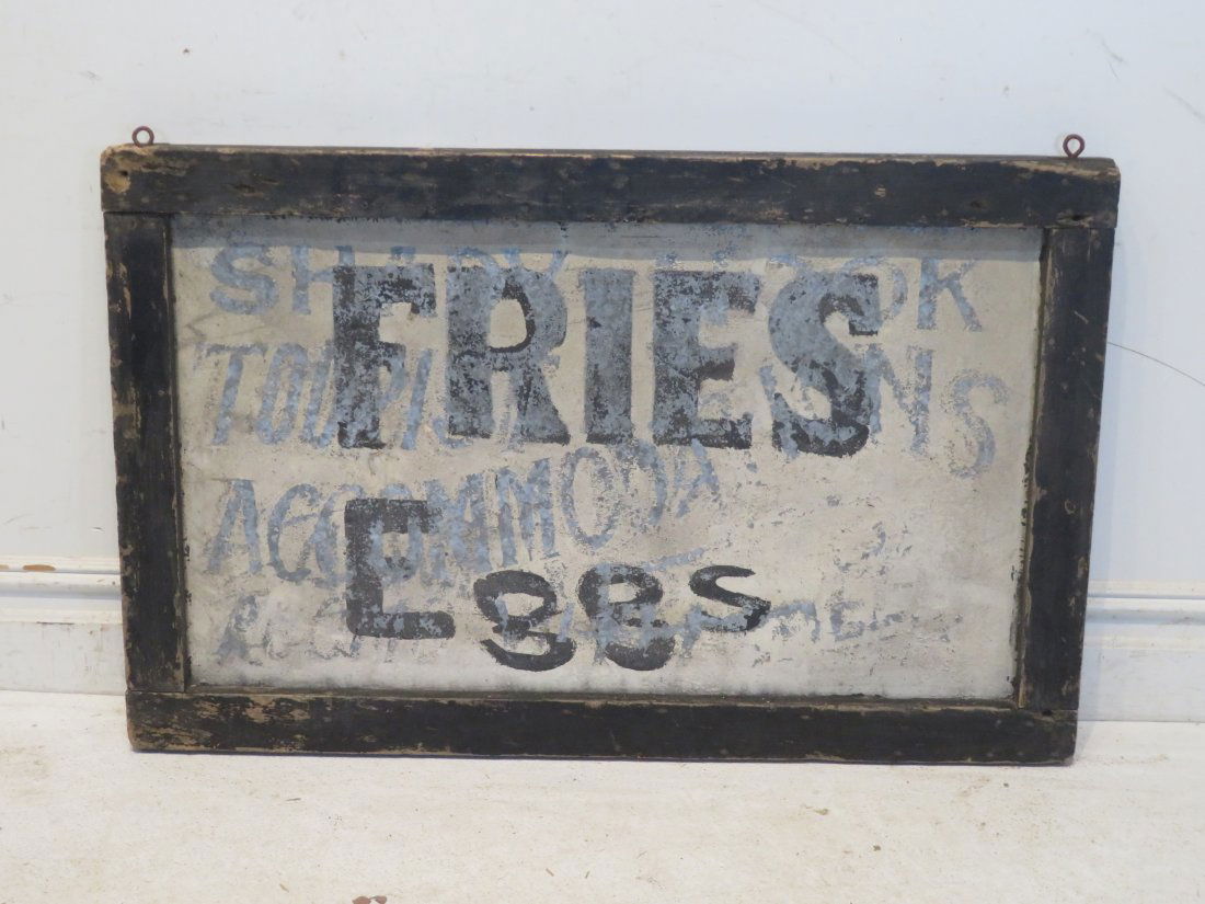 Tin and wood hanging 2-sided advertising sign (1 of 2)