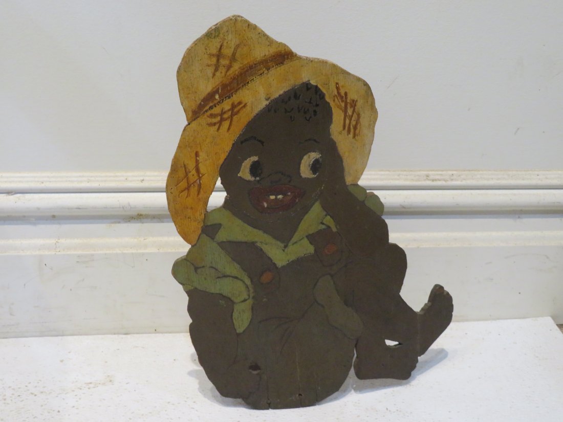 Black memorabilia wood door stop (1 of 6)